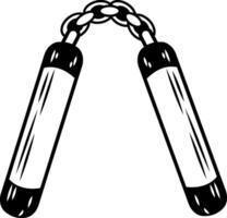 Nunchaku icon in sketchy style vector
