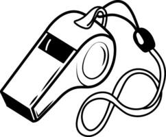 A hand drawn icon of blowing whistle vector