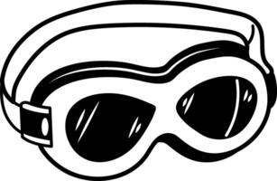 Swimming goggles icon in hand drawn style vector