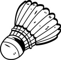 Badminton shuttlecock icon in doodle style vector