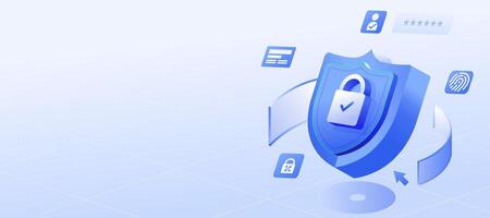 Data protection Cybersecurity Privacy Banner vector