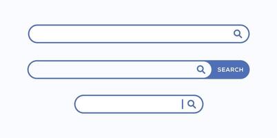 search bar blue web buttons set collection browser vector