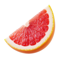 A vibrant grapefruit wedge isolated on a transparent background, highlighting its juicy texture png