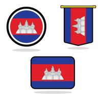 Cambodia set of flag banner Cambodia flag with white background illustration design Cambodia independence day banner design vector