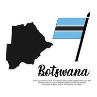 Botswana flag or map banner Botswana flag with white background illustration design Botswana independence day banner design vector