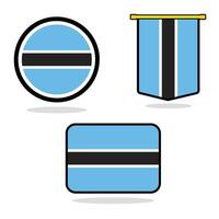 Botswana set of flag banner Botswana flag with white background illustration design Botswana independence day banner design vector