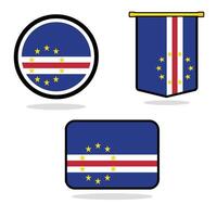 Cabo set of flag banner Cabo flag with white background illustration design Cabo independence day banner design vector