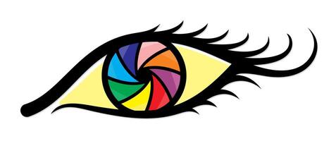 The symbol of abstract eyes with colored pupil. vector