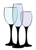 The symbol of wine transparent glasses. vector