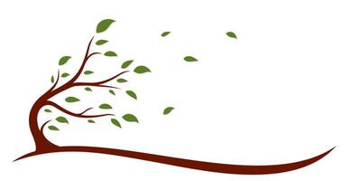 Symbol of the tree with wind. vector