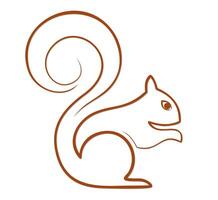 Symbol of wild forest red squirrel. vector