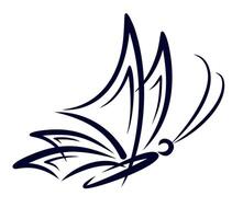 A symbol of the stylized butterfly in flight. vector