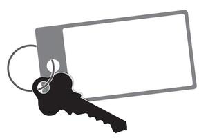 A logo of a door key with a charm. vector