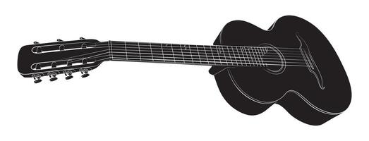 The sketch of a 7 strings guitar. vector