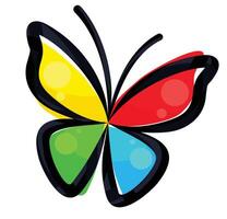 A symbol of the stylized color butterfly. vector