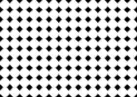 Seamless isolated black pattern featuring diamond-shaped halftone dots. Geometric design creates optical illusion of depth and texture against a stark white background. png