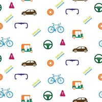 Elegant Beautiful colorful vehicle Pattern Design vector