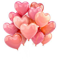 Heart-Shaped Balloons in Pink and Peach for Valentine's Day Celebration png