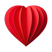 3D Paper Heart with Layered Design and Bold Red Color for Valentine's Day Decoration png