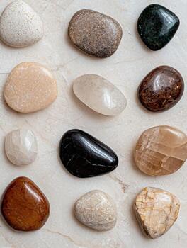 colección de varios cayó piedras en un mármol antecedentes foto