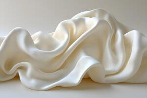 Elegant Waves of White Silk Fabric for Luxurious Design and Texture Backgrounds photo