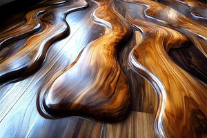 Elegant Abstract Wooden Structure with Organic Flowing Patterns photo