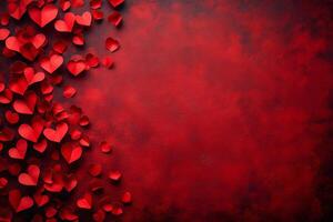 Romantic Red Heart Pattern on Textured Background for Valentine's Day Design photo