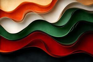 Abstract Wavy Layers in Earth and Forest Tones for Artistic Print Design photo