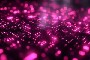 Futuristic Pink Digital Matrix with Glowing Pixel Patterns for Tech Design photo