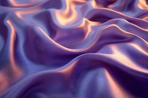 Luxurious Flowing Purple Satin Fabric with Soft Lighting for Elegant Background or Design photo