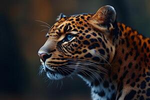 Majestic Leopard in Profile - Wildlife Photography for Nature Enthusiasts and Educational Use photo