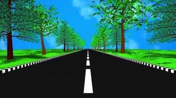 Road Background with Both Side Trees and Grass video