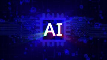 Ai Text with Multi Color Rays Background video