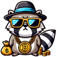 Raccoon Raper With Bitcoin png