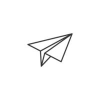 Illustration of a Outline Paper Airplane with a Simple White Background vector