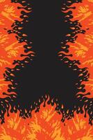 fire flame on dark background flat vectorwith cope space for text vector