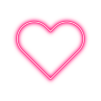Pink glowing heart shape on transparent background png