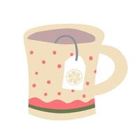 Cup of Citrus Tea in Simple Minimalistic Scandinavian Flat Style vector