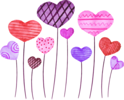 a group of hearts with different colors and patterns png