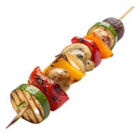 grilled vegetables on a skewer high-quality transparent image, ideal for menus, food concepts, png