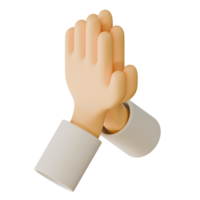 Namaste Hand 3D Render Design Element Top Rear View png