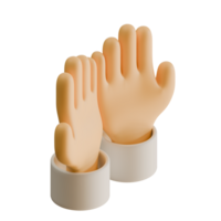 Pray Hand 3D Render Design Element Isometric View png
