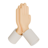Namaste Hand 3D Render Design Element Right View png