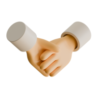 Shake Hand 3D Render Design Element Left View png
