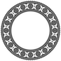 Swirling Ornamental Border with Arabic Inspired Pattern. vector