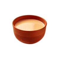 Clay cup of milk tea on transparent background png