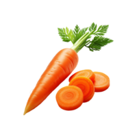 Fresh whole carrot with slices on transparent backgroud png