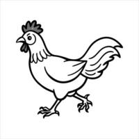 Running Chicken Silhouette vector