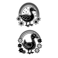 Duckling With Rainbow vector