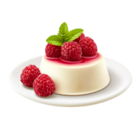 Raspberry panna cotta with a glossy finish png